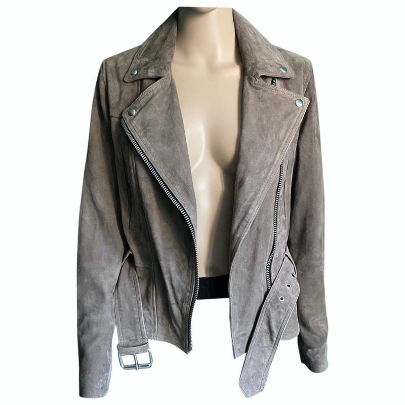 ALL SAINTS Velours Lederjacke