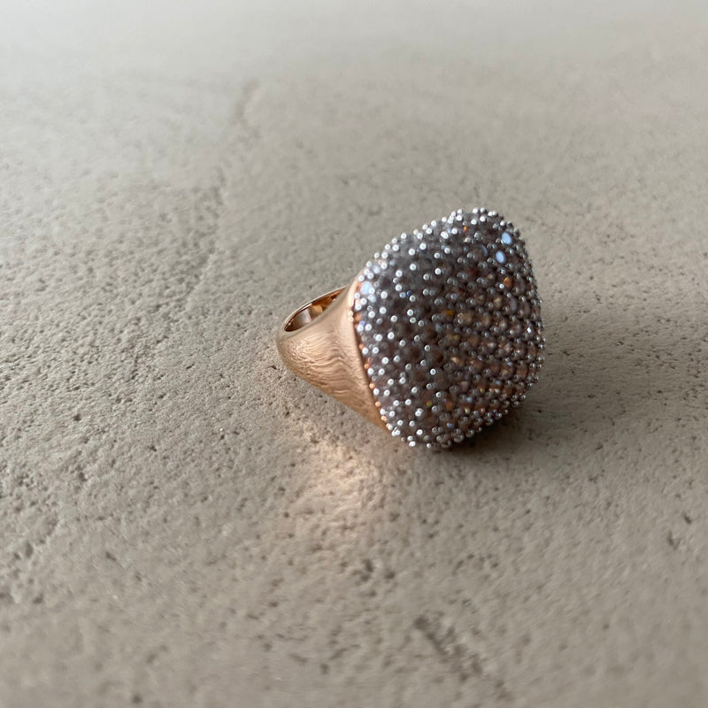BRONZALLURE Squared Pavé Ring