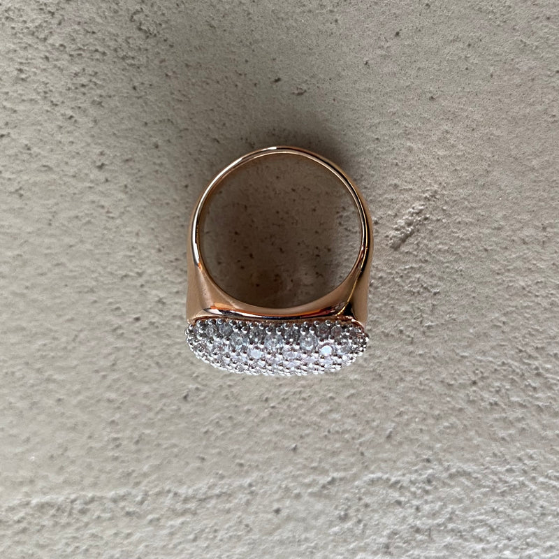 BRONZALLURE Squared Pavé Ring