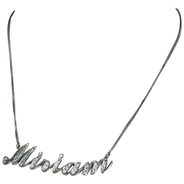 Weissgold Namenskette „Miriam“ mit Zirkonia