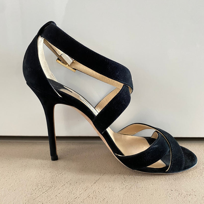 JIMMY CHOO Suede High Heels Sandalen