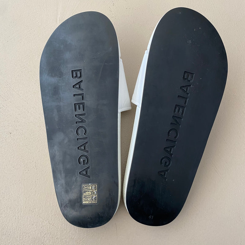 ungetragene BALENCIAGA Logo Print Slippers