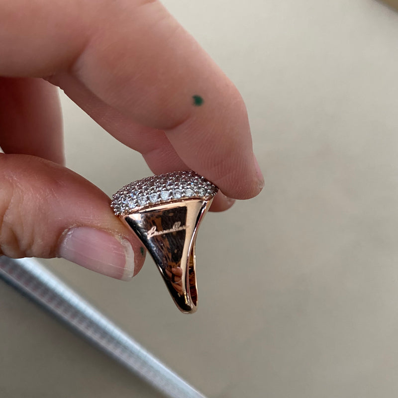 BRONZALLURE Squared Pavé Ring