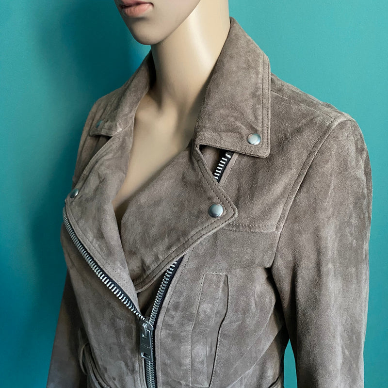 ALL SAINTS Velours Lederjacke