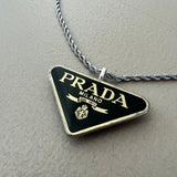 Rework PRADA Triangle-Logo Necklace