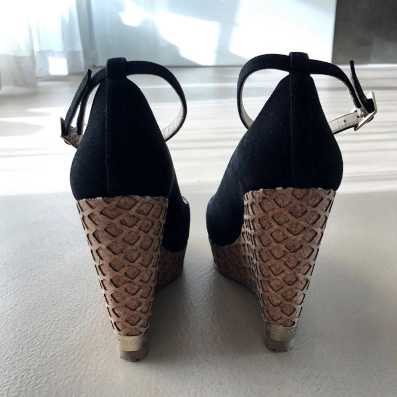 neue JIMMY CHOO Peep Toes Kork Wedges