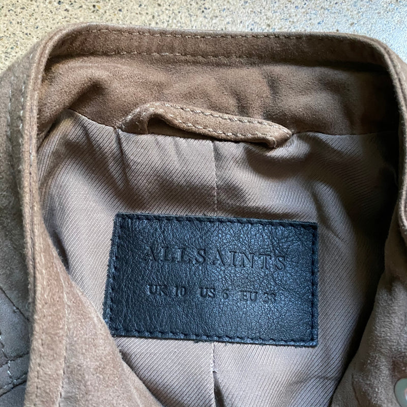 ALL SAINTS Velours Lederjacke