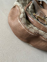 GUCCI New Pelham Horsebit GG Canvas und Leder Tasche