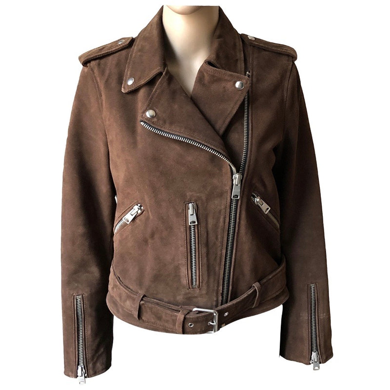 ALL SAINTS Velours Lederjacke