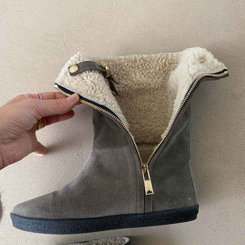 BURBERRY Veloursleder Stiefeletten