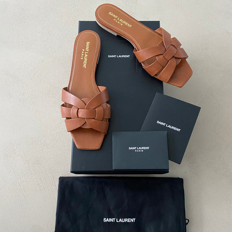 SAINT LAURENT Leder Pantoletten