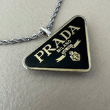 Rework PRADA Triangle-Logo Necklace