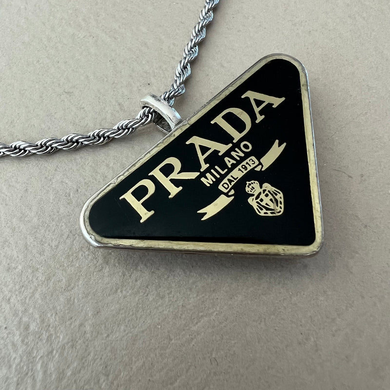 Rework PRADA Triangle-Logo Necklace