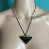 Rework PRADA Triangle-Logo Necklace