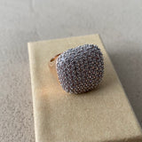 BRONZALLURE Squared Pavé Ring