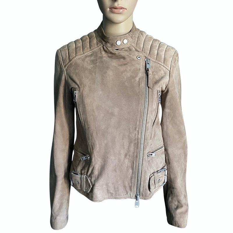 ALL SAINTS Velours Lederjacke