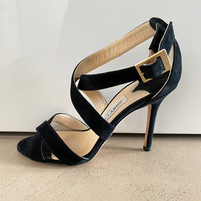 JIMMY CHOO Suede High Heels Sandalen